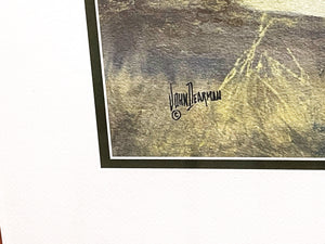 John Dearman - Mourning Dove On The Move - Original Water Color Painting - Brand New Custom Sporting Frame
