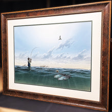 Load image into Gallery viewer, John Dearman Reelin&#39; In Original Watercolor Painting Full Sheet - Brand New Super Custom Sporting Frame