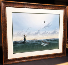 Load image into Gallery viewer, John Dearman Reelin&#39; In Original Watercolor Painting Full Sheet - Brand New Super Custom Sporting Frame