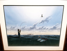 Load image into Gallery viewer, John Dearman Reelin&#39; In Original Watercolor Painting Full Sheet - Brand New Super Custom Sporting Frame