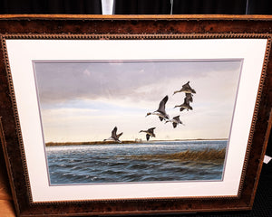 John Dearman - Pintail Flats - Original Watercolor Painting - Full Sheet - Brand New Custom Sporting Frame
