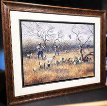 Load image into Gallery viewer, John Dearman Quail 2007 GiClee Full Sheet Bobwhite Quail Hunt - Brand New Super Custom Sporting Frame