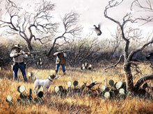 Load image into Gallery viewer, John Dearman Quail 2007 GiClee Full Sheet Bobwhite Quail Hunt - Brand New Super Custom Sporting Frame