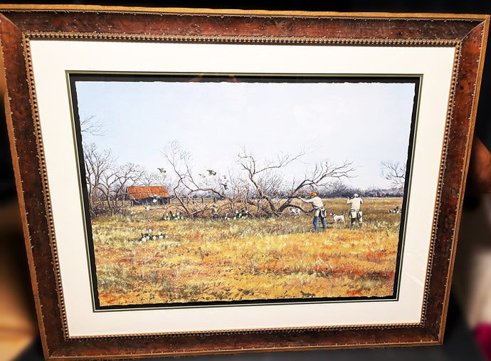 John Dearman Quail 2023 GiClee Full Sheet - Bobwhite Quail Hunting - Brand New Super Custom Sporting Frame