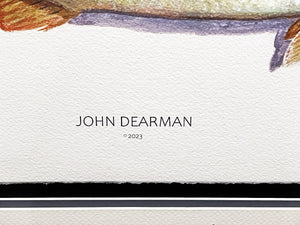 John Dearman Recuerdos GiClee 3/4 Sheet Speckled Trout, Red & Lures - Brand New Super Custom Sporting Frame  ***  SPRING SPECIAL  ***