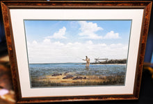 Load image into Gallery viewer, John Dearman Red Fishing Original Watercolor Painting Full Sheet Sheet Year 1986 - Super Custom Sporting Frame