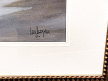 Load image into Gallery viewer, John Dearman Red Surf Fishing 1986 Original Watercolor Painting Full Sheet - Brand New Super Custom Framed