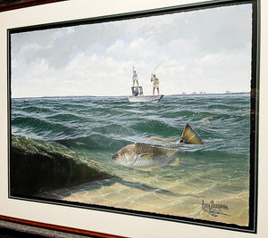 John Dearman - Redfish 2008 - GiClee Full Sheet - Brand New Custom Sporting Frame