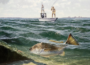John Dearman - Redfish 2008 - GiClee Full Sheet - Brand New Custom Sporting Frame