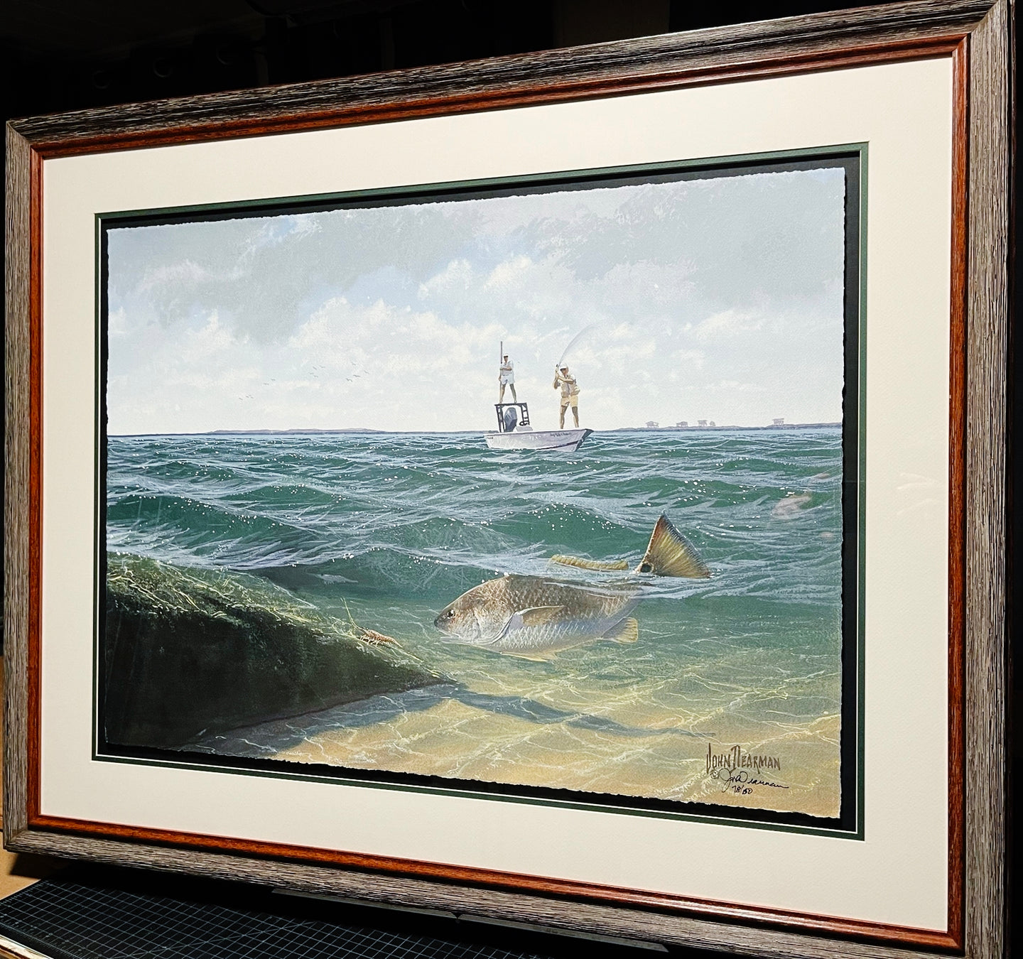 John Dearman - Redfish 2008 - GiClee Full Sheet - Brand New Custom Sporting Frame