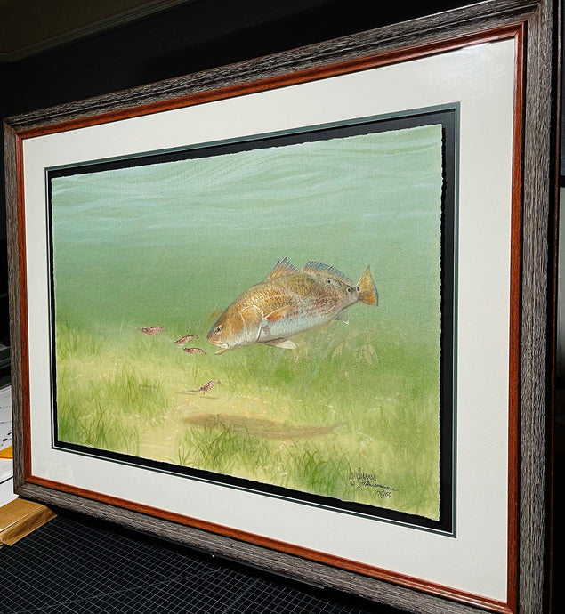 John Dearman Redfish 2014 GiClee Full Sheet - Brand New Super Custom Sporting Frame