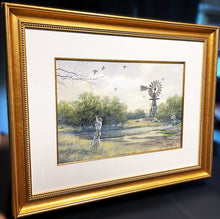 Load image into Gallery viewer, John Dearman Texas Dove Hunt 1990 Original Watercolor Painting Half Sheet - Super Custom Sporting Frame