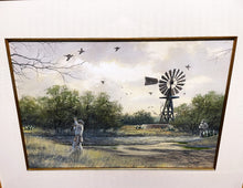 Load image into Gallery viewer, John Dearman Texas Dove Hunt 1990 Original Watercolor Painting Half Sheet - Super Custom Sporting Frame