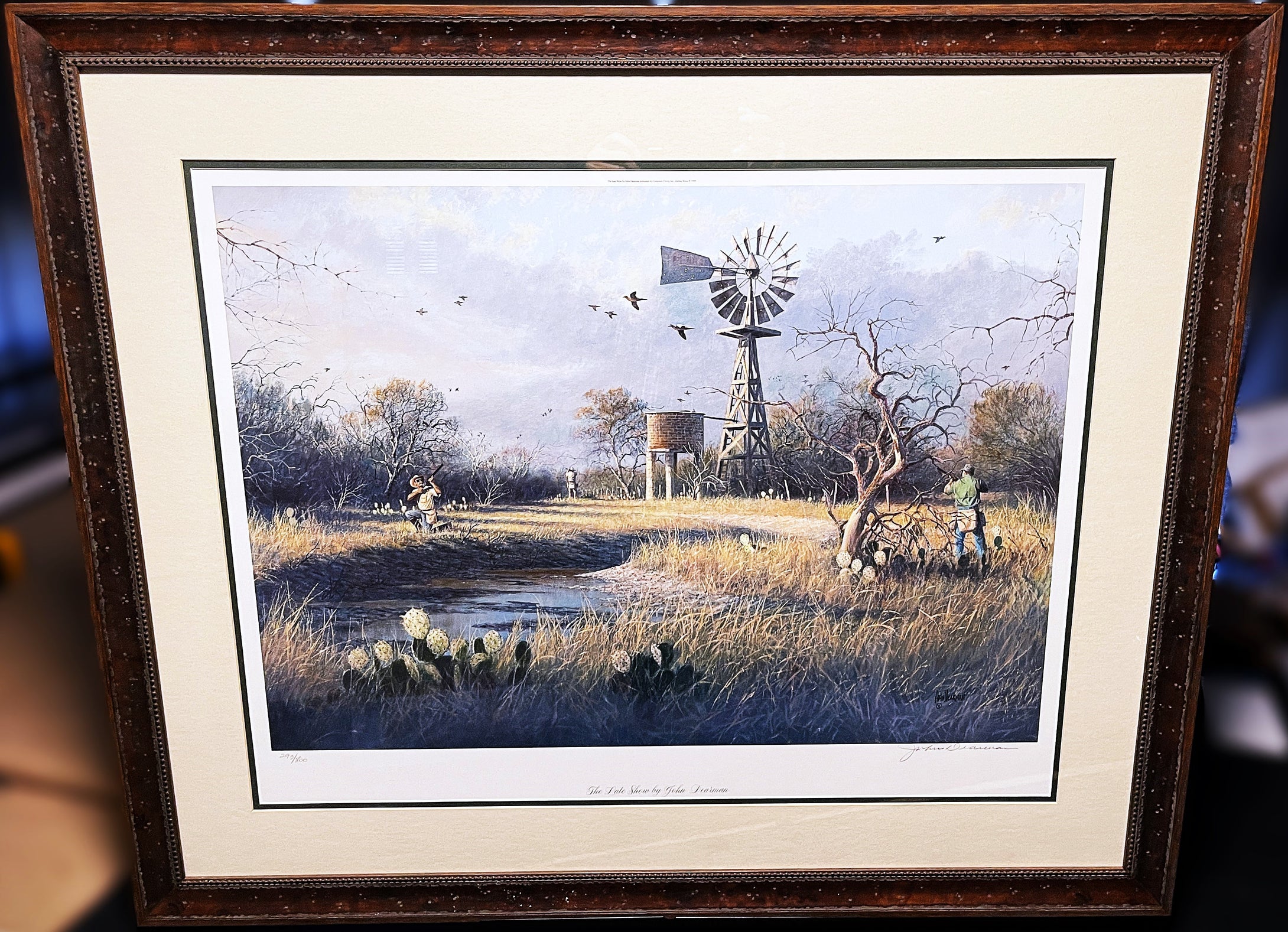 John Dearman The Late Show Lithograph - Brand New Super Custom Sporting Frame