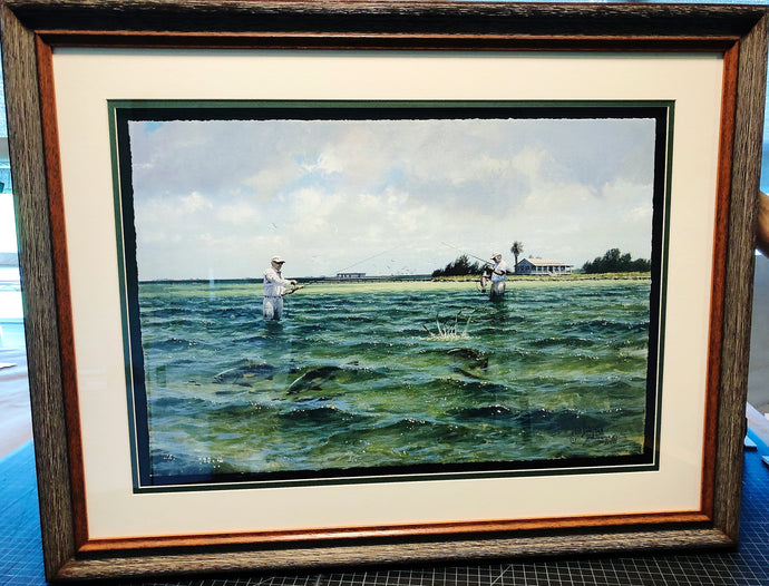 John Dearman Trout 2005 GiClee Half Sheet - Brand New Super Custom Sporting Frame
