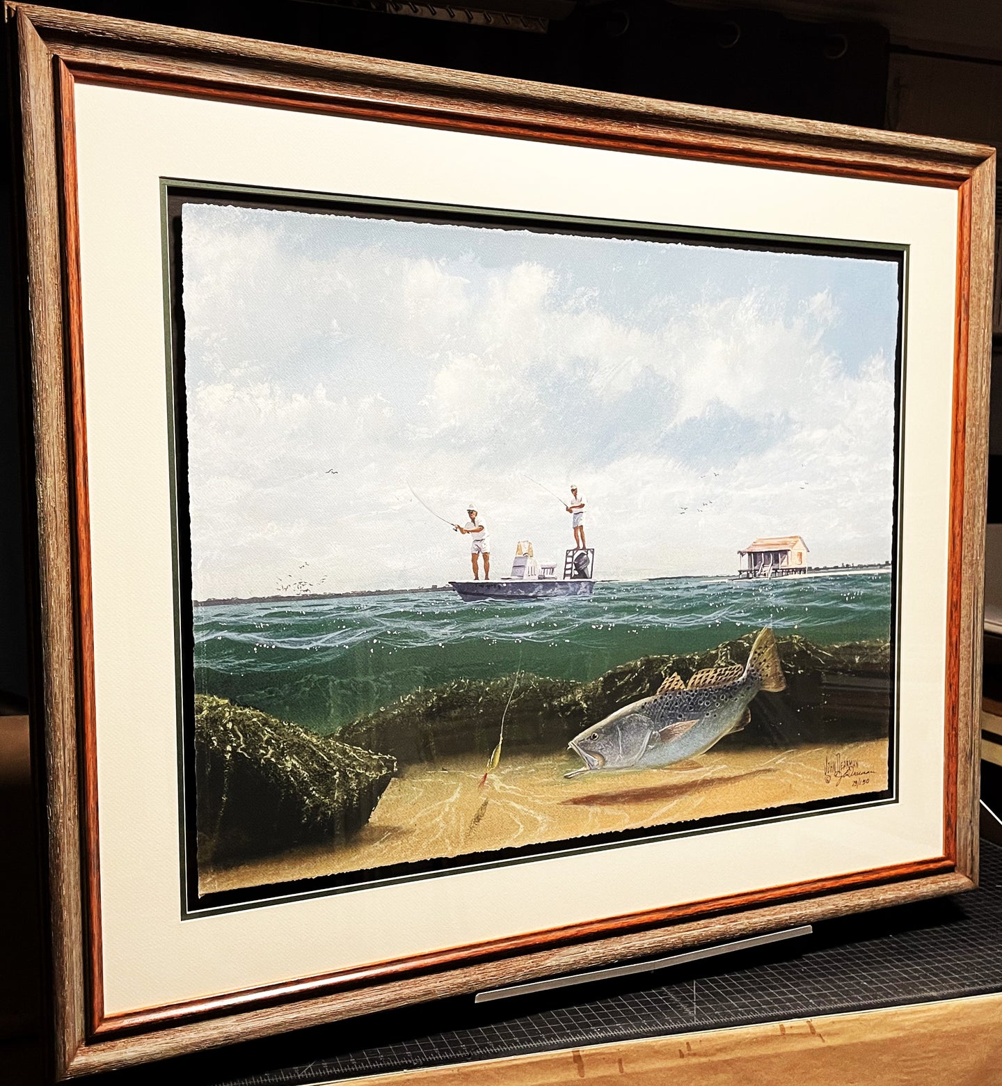 John Dearman - Speckled Trout 2007 - FS GiClee Speckled Trout - Brand New Custom Sporting Frame