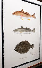 Load image into Gallery viewer, John Morrow - The Coastal Grand Slam Gyotaku GiClee - AP - Brand New Custom Sporting Frame  ***  FALL SPECIAL  ***