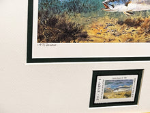 Load image into Gallery viewer, John P. Cowan 1989 Texas Saltwater Stamp Print With Stamp - Brand New Super Custom Sporting Frame