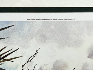 John P. Cowan Coming To Horns Lithograph Year 1990 - Brand New Super Custom Sporting Frame