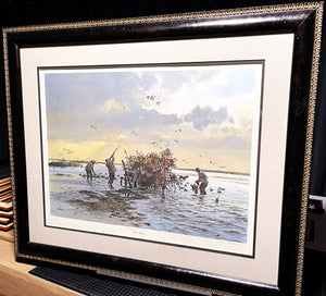 John P. Cowan "Fast Start" Framed Lithograph Print - Very Rare Classic Duck Hunting Scene - Brand New Custom Sporting Frame