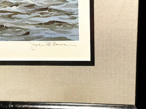 John P. Cowan "Fast Start" Framed Lithograph Print - Very Rare Classic Duck Hunting Scene - Brand New Custom Sporting Frame