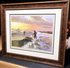 John P. Cowan First Bar - Lithograph - Coastal Conservation Association CCA Dinner Print Year 1989 - Brand New Super Custom Sporting Frame