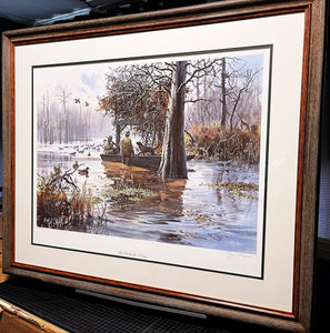 John P. Cowan High Blind Lithograph Year 1991 - Brand New Super Custom Sporting Frame