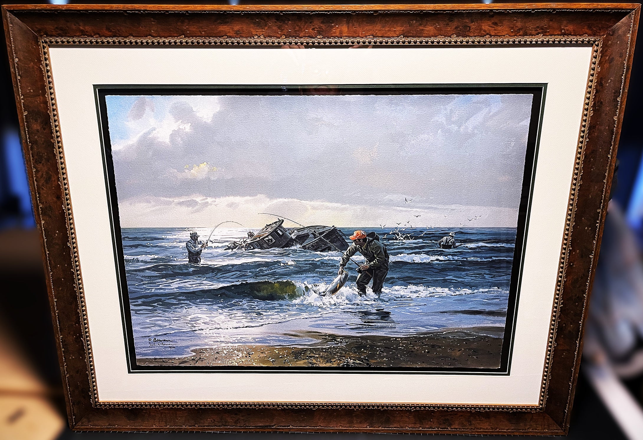 John P. Cowan Maybe A Keeper GiClee Full Sheet - Rare - Brand New Super Custom Sporting Frame
