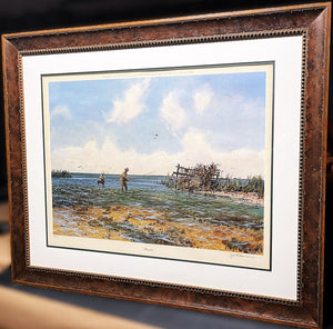 John P. Cowan Memories Lithograph Year 1978 - Coastal Conservation Association CCA GCCA - Brand New Super Custom Sporting Frame