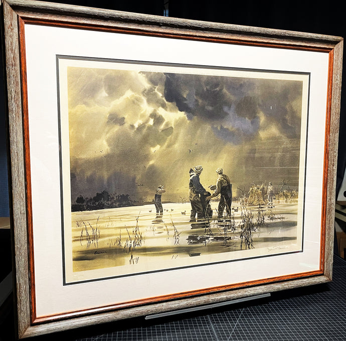 John P. Cowan - Picking Up Pintails - Framed Lithograph Print - Brand New Custom Sporting Frame