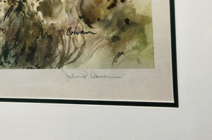 John P. Cowan Quail Tree Lithograph Print Year 1969 - Brand New Custom Sporting Frame