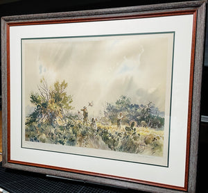 John P. Cowan Quail Tree Lithograph Print Year 1969 - Brand New Custom Sporting Frame
