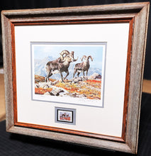 Load image into Gallery viewer, Ken Carlson 1982 North American Wild Sheep Foundation With Stamp - Brand New Custom Sporting Frame