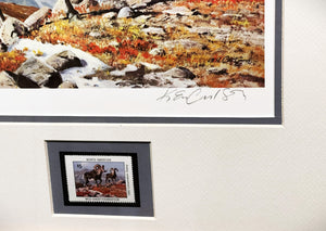 Ken Carlson 1982 North American Wild Sheep Foundation With Stamp - Brand New Custom Sporting Frame