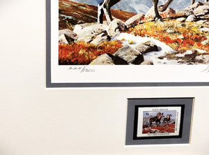 Ken Carlson 1982 North American Wild Sheep Foundation With Stamp - Brand New Custom Sporting Frame