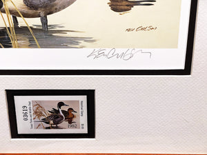 Ken Carlson 1982 Texas Waterfowl Duck Stamp Print With Stamp - Brand New Super Custom Sporting Frame  ***  SPRING SPECIAL  ***