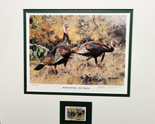 Load image into Gallery viewer, Ken Carlson 1986 National Wild Turkey Federation NWTF Stamp Print - Brand New Super Custom Sporting Frame