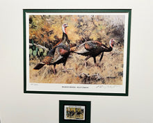 Load image into Gallery viewer, Ken Carlson 1986 National Wild Turkey Federation NWTF Stamp Print - Brand New Custom Sporting Frame