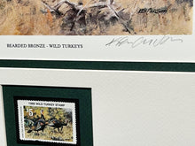 Load image into Gallery viewer, Ken Carlson 1986 National Wild Turkey Federation NWTF Stamp Print - Brand New Custom Sporting Frame