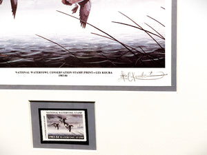 Les Kouba 1983 National Waterfowl Conservation Stamp Print With Stamp - Artist Proof  - Brand New Custom Sporting Frame