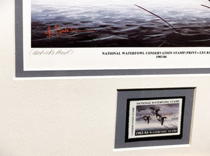 Les Kouba 1983 National Waterfowl Conservation Stamp Print With Stamp - Artist Proof  - Brand New Super Custom Sporting Frame
