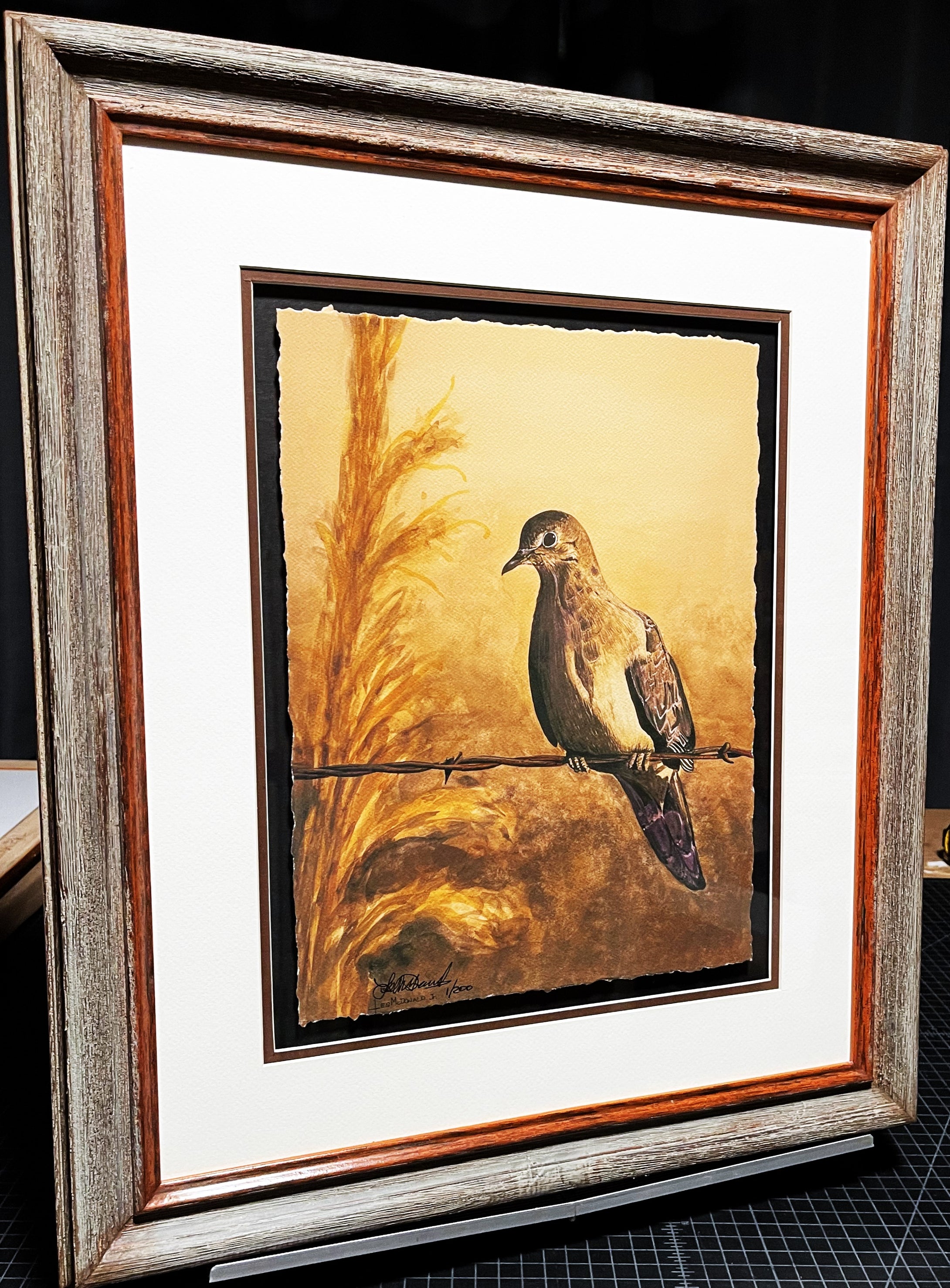 Les McDonald Barbed Wire Lookout GiClee Artist Proof - Brand New Super Custom Sporting Frame
