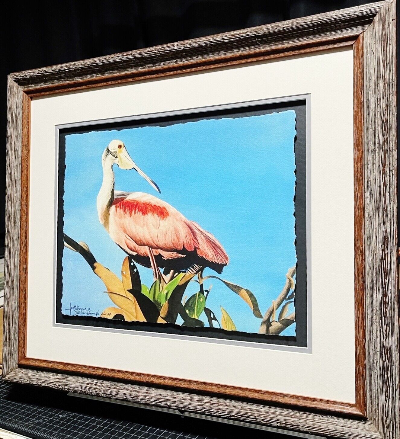 Les McDonald Tree Top Roseate GiClee Half Sheet Artist Proof - Brand New Super Custom Sporting Frame