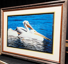 Load image into Gallery viewer, Les McDonald White Pelican Trio GiClee Half Sheet Artist Proof - Brand New Custom Sporting Frame