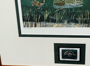 Don Ray - 1994 Coastal Conservation Association CCA Stamp Print With Stamp - Brand New Custom Sporting Frame