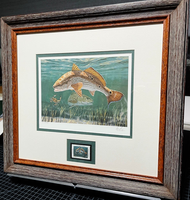 Don Ray - 1994 Coastal Conservation Association CCA Stamp Print With Stamp - Brand New Custom Sporting Frame