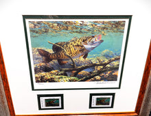 Load image into Gallery viewer, Mark Susinno  2007 Texas Freshwater Stamp Print With Double Stamps - Brand New Super Custom Sporting Frame
