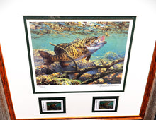 Load image into Gallery viewer, Mark Susinno  2007 Texas Freshwater Stamp Print With Double Stamps - Brand New Custom Sporting Frame