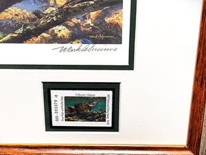 Mark Susinno  2007 Texas Freshwater Stamp Print With Double Stamps - Brand New Custom Sporting Frame
