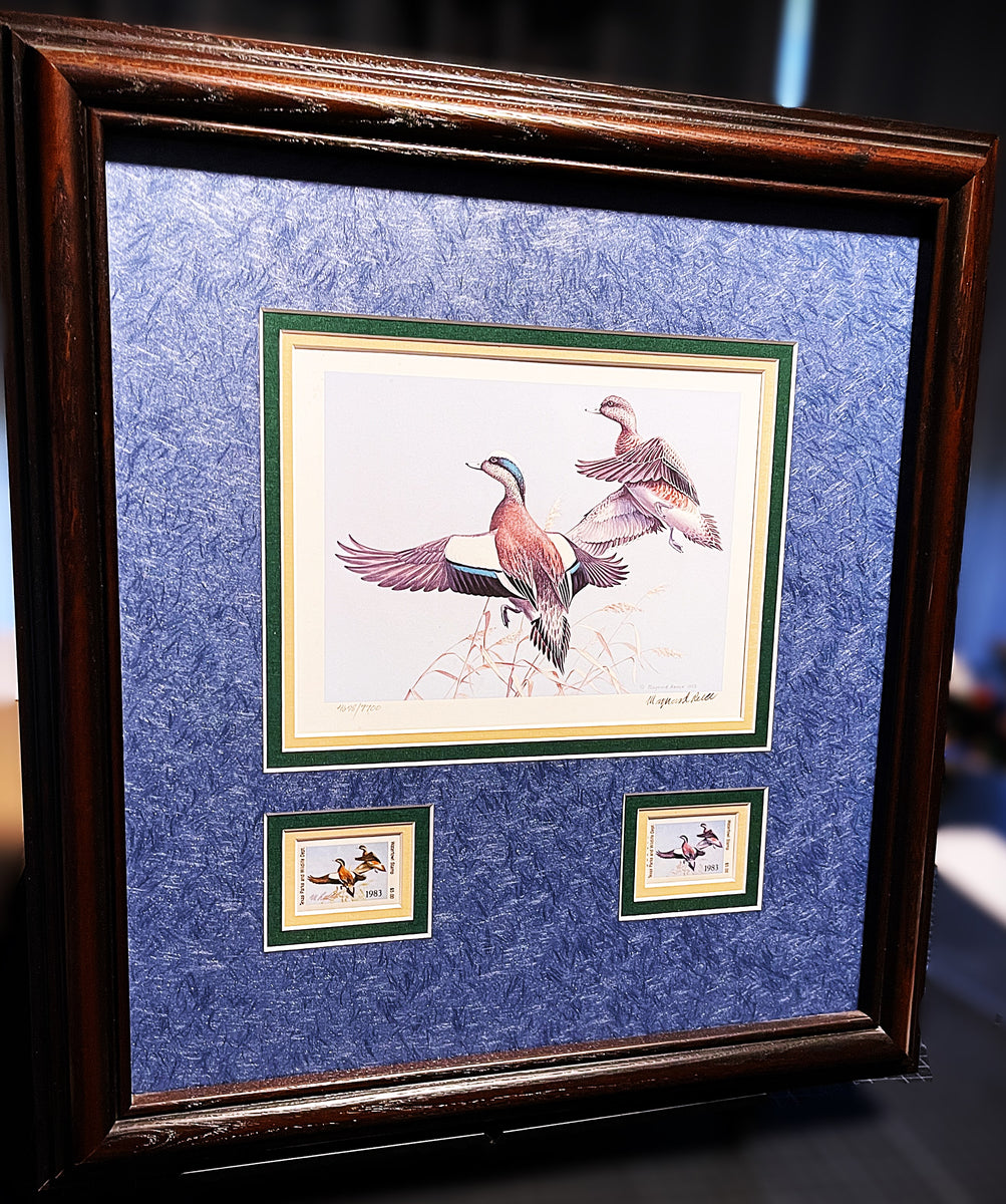 Marnard Reece Maynard Reece 1983 Texas Waterfowl Duck Stamp Print With Double Stamps ...